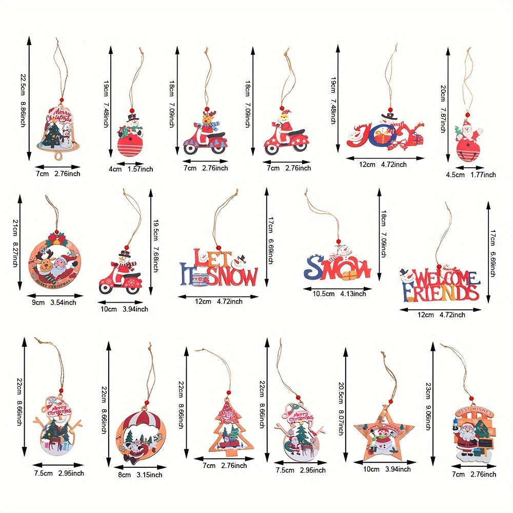 Wooden Merry Christmas Decorative Pendant