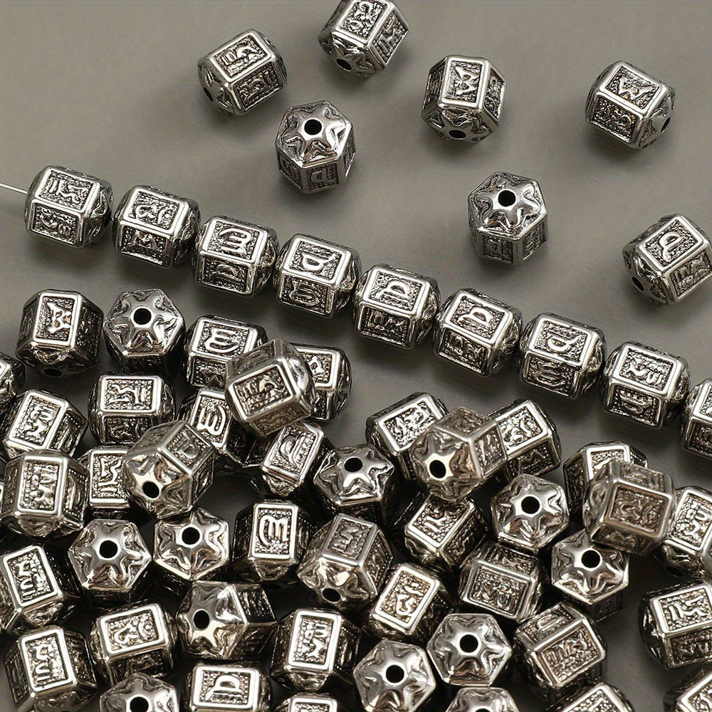 Silver Vintage Barrel Beads