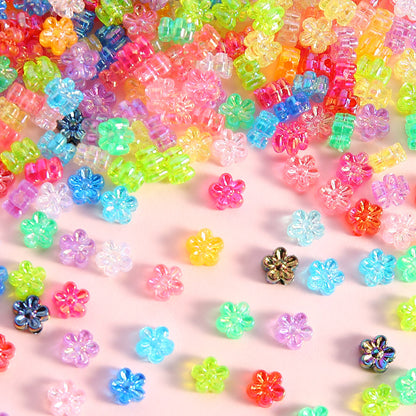 100pcs 4x7mm AB Color Flower Acrylic Beads