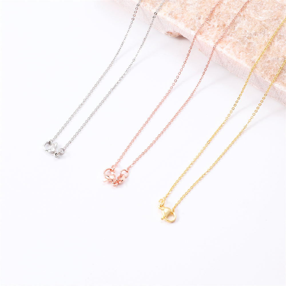 1PC 1.2mm Copper Necklace Chain with Lobster Clasp