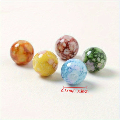 8 mm Mixed Color Cracked Acrylic Beads