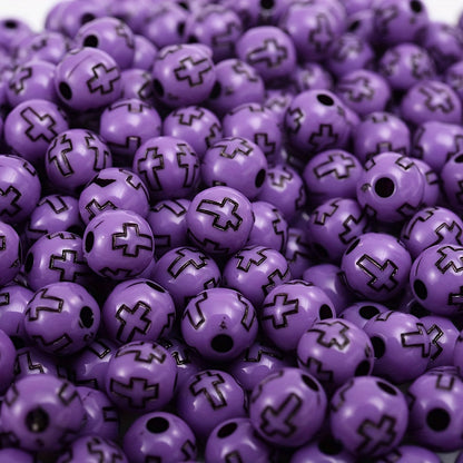 Round Cross Acrylic Beads