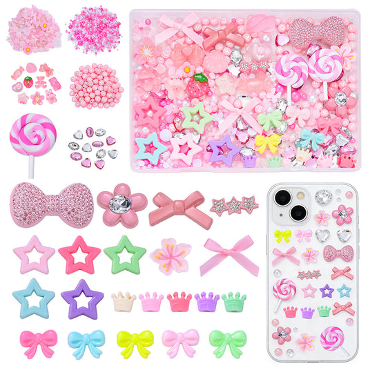 Macaron Resin Love Bow Star Flatback Embellishment Set