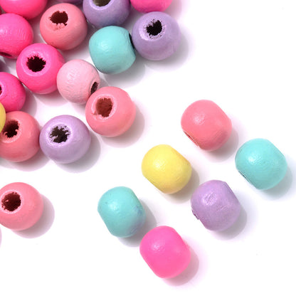 Colorful Round Wooden Spacer Beads
