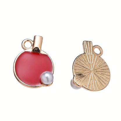 10PCS 12×17mm Colorful Table Tennis Acrylic Pendant Set