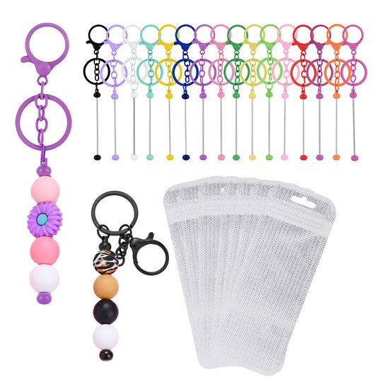 10-Piece Beadable Keychain Bar & Pouch Set