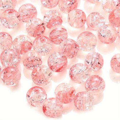 100PCS 8mm Gradient Glazed Flower Bead Set