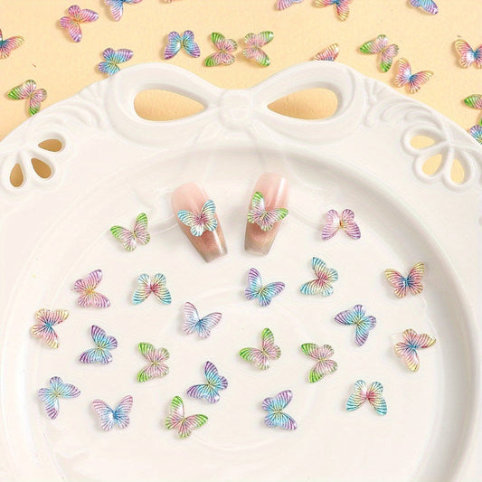 Multicolor Butterfly Resin Patches