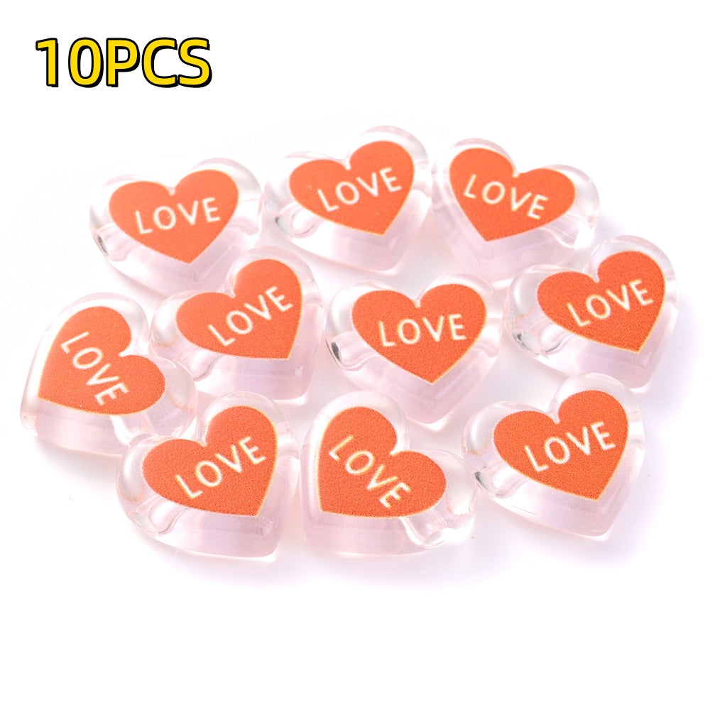 Clear Double Heart Acrylic Beads