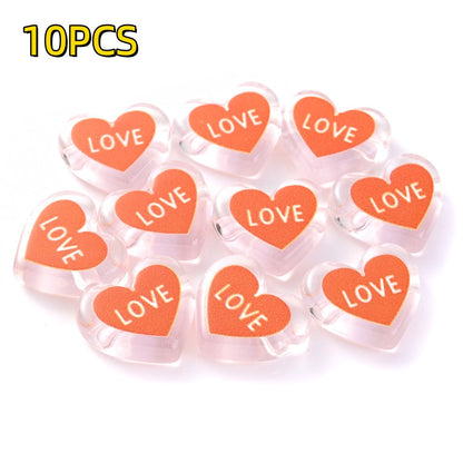 Clear Double Heart Acrylic Beads
