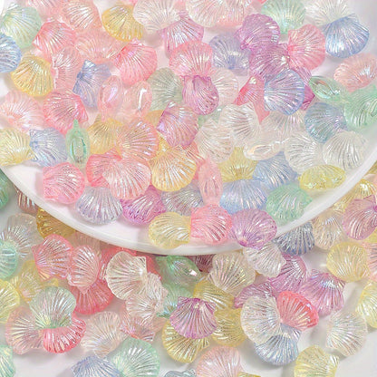 Clear Shell Shape Acrylic Beads