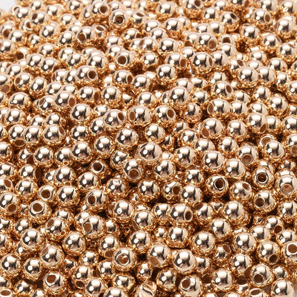 300pcs 3mm Golden Silvery Acrylic Round Spacer Beads
