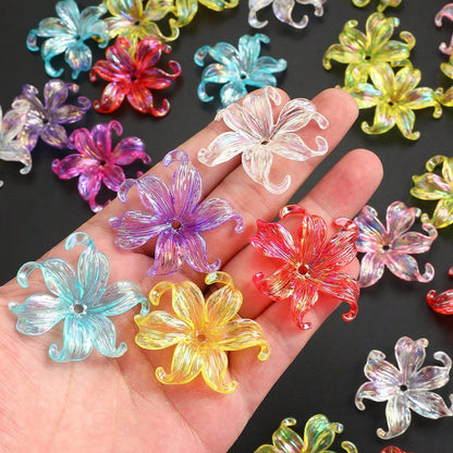 Acrylic AB Iridescent Petal Beads
