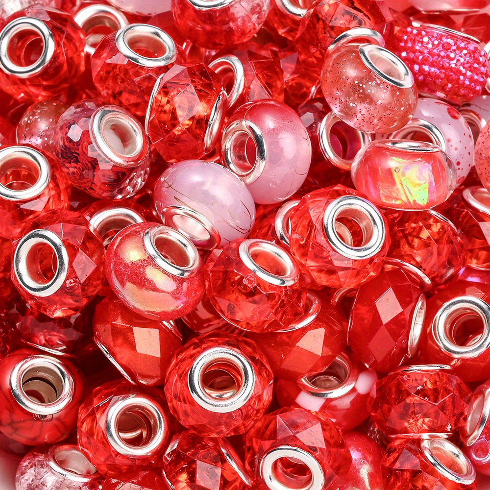 Cracked Imitation Ceramic Acrylic Spacer Beads