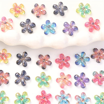 100PCS 8mm Five-Petal Flower Acrylic Bead Set