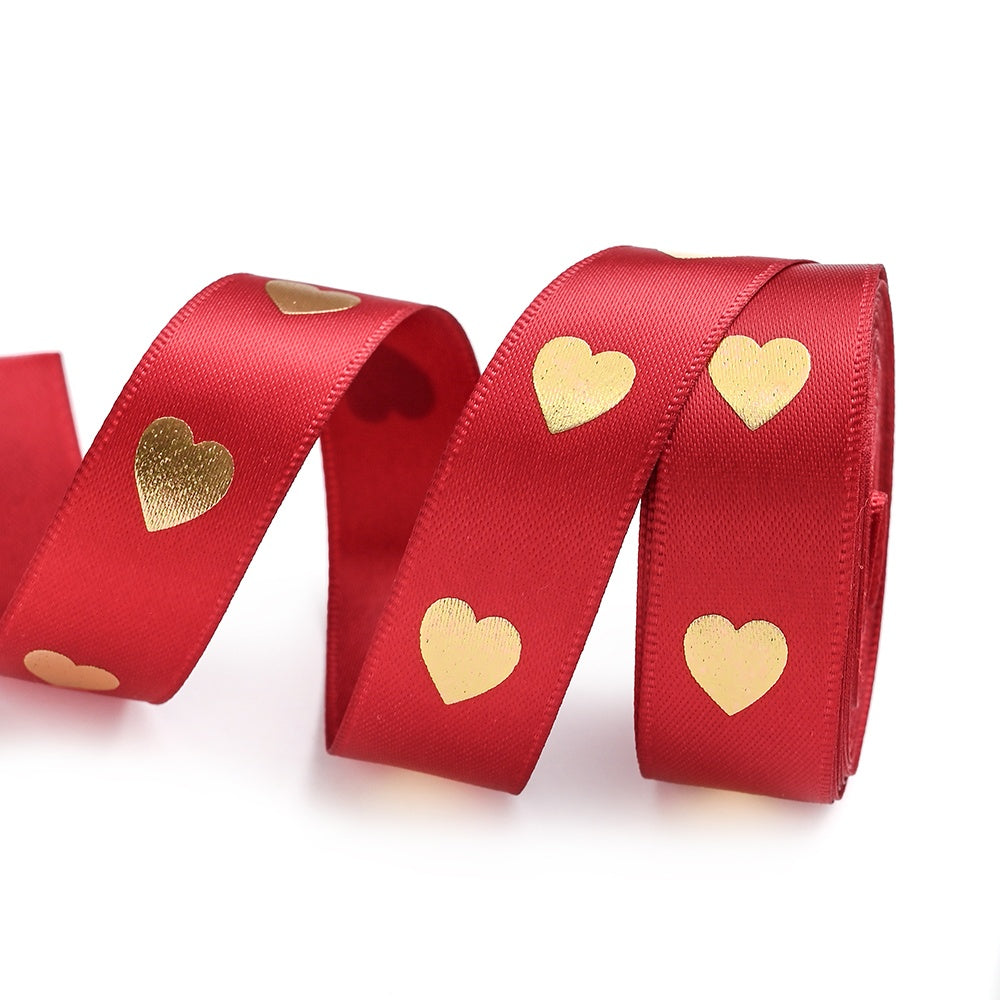 1 Roll 5 Yards Peach Heart Hot Stamping Ribbon