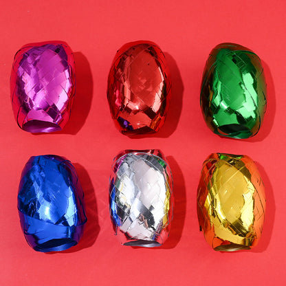 6PCS 1m Christmas Rugby-Shaped Plastic Decorative Ribbon Set