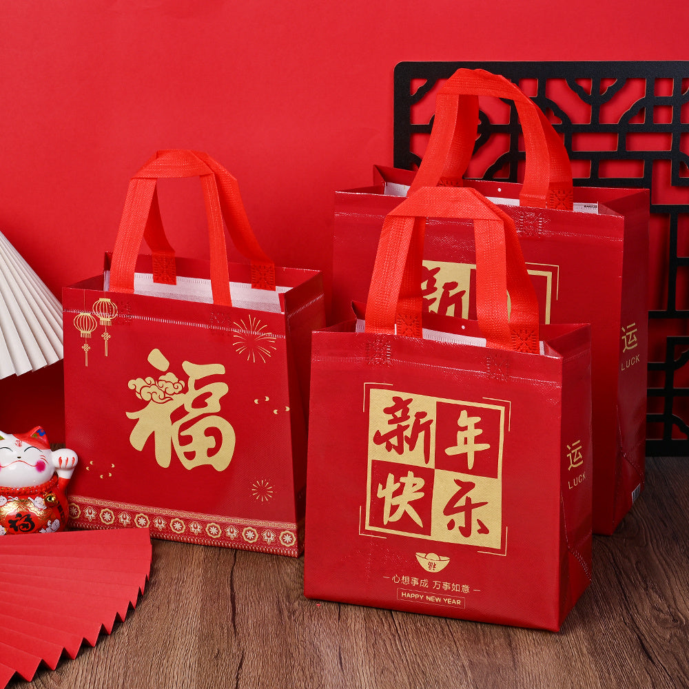 Red Non-Woven Tote Gift Bags