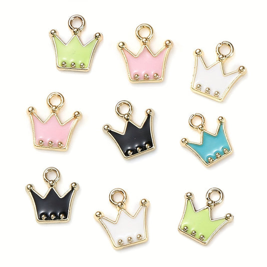 Colorful Alloy Crown Charms