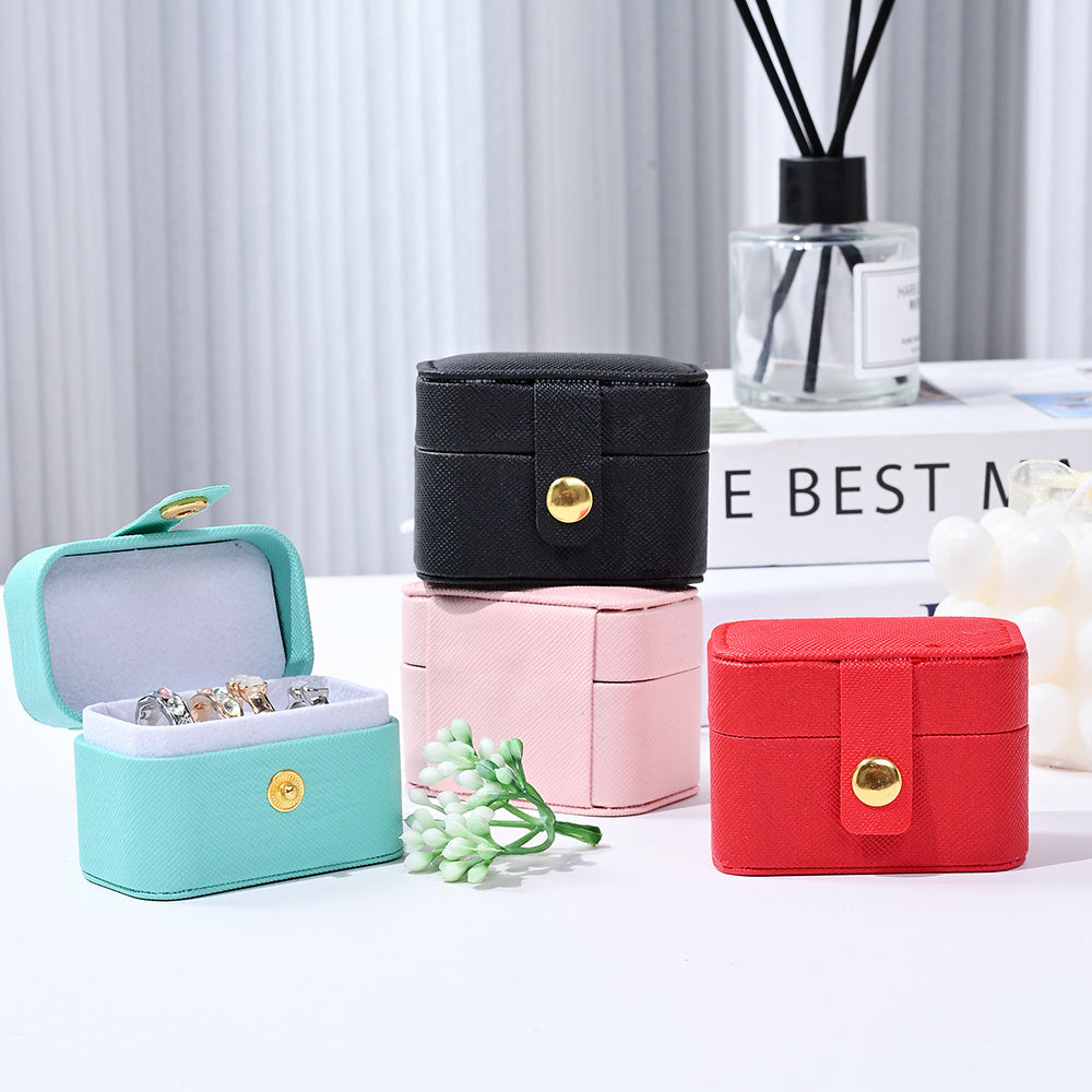 6.5x5x4 cm Portable Faux Leather Jewelry Storage Box