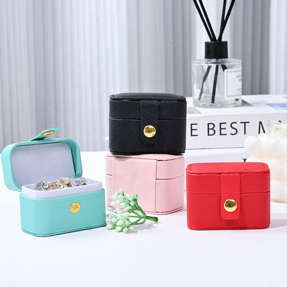6.5x5x4 cm Portable Faux Leather Jewelry Storage Box