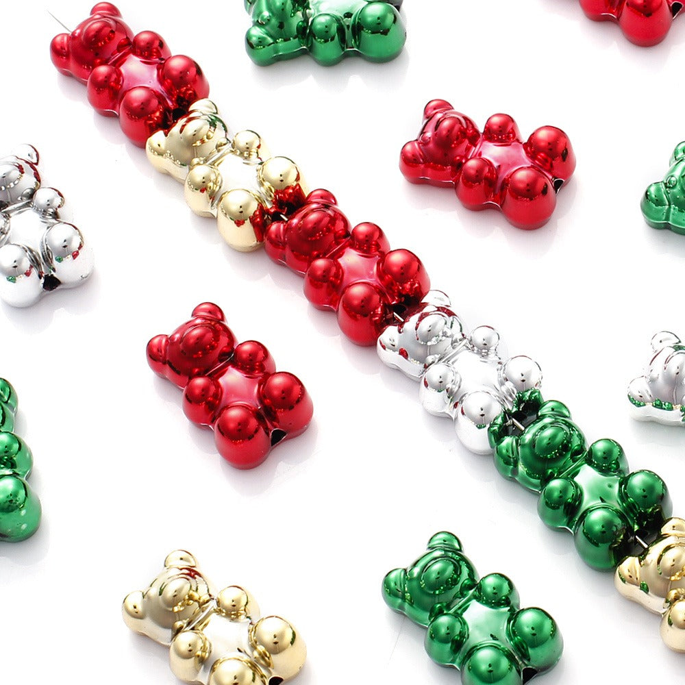 10PCS Christmas Bear Acrylic Bead Set