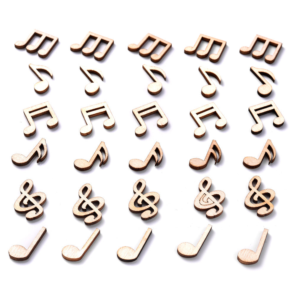 Wooden Music Note Decorative Embellishments