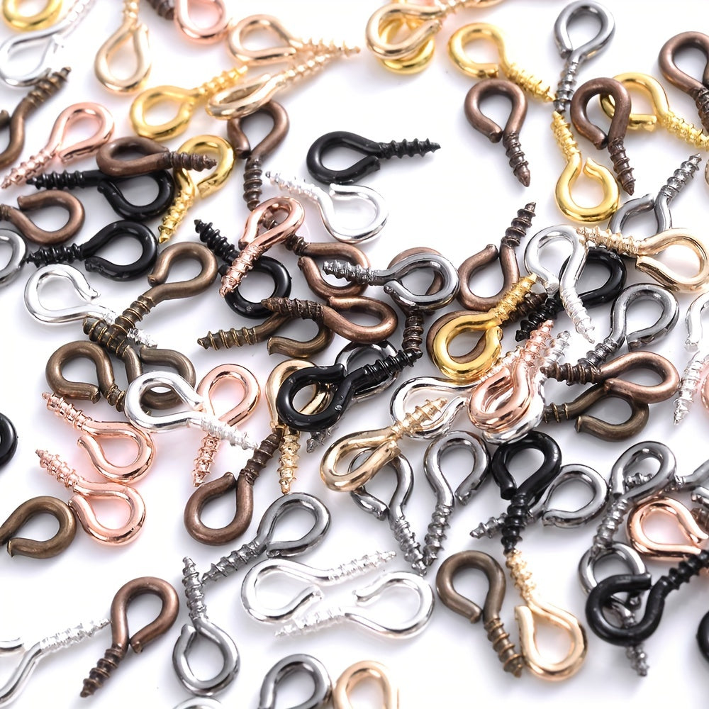 100PCS 4×8mm Mini Metal Eye Pins for Jewelry Making