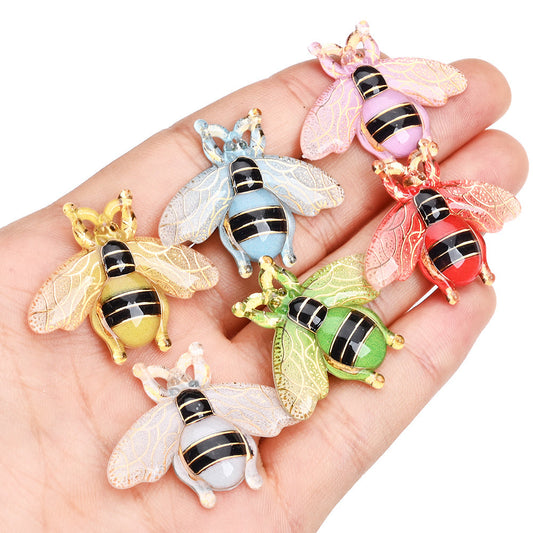 Colorful Acrylic Bee Flatback Rhinestone Charm Pendants