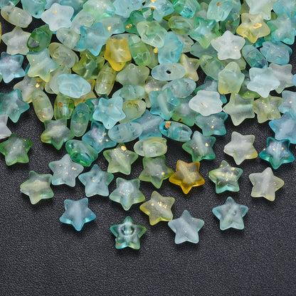9 mm Gradient Matte Star Acrylic Beads