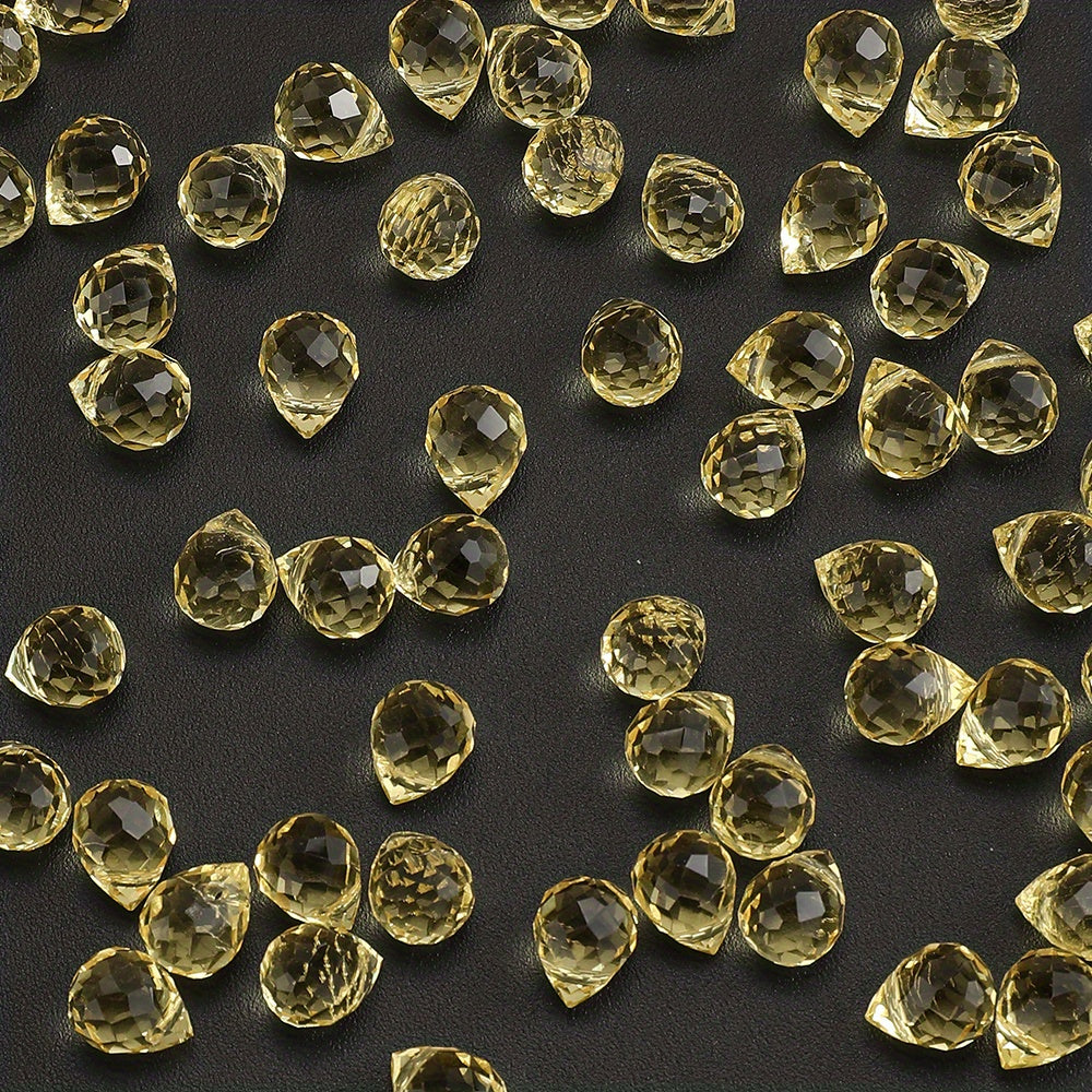 8x10 mm Glitter Strawberry Faceted Glass Beads