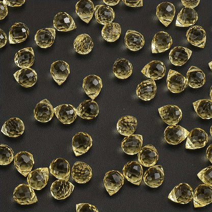 8x10 mm Glitter Strawberry Faceted Glass Beads