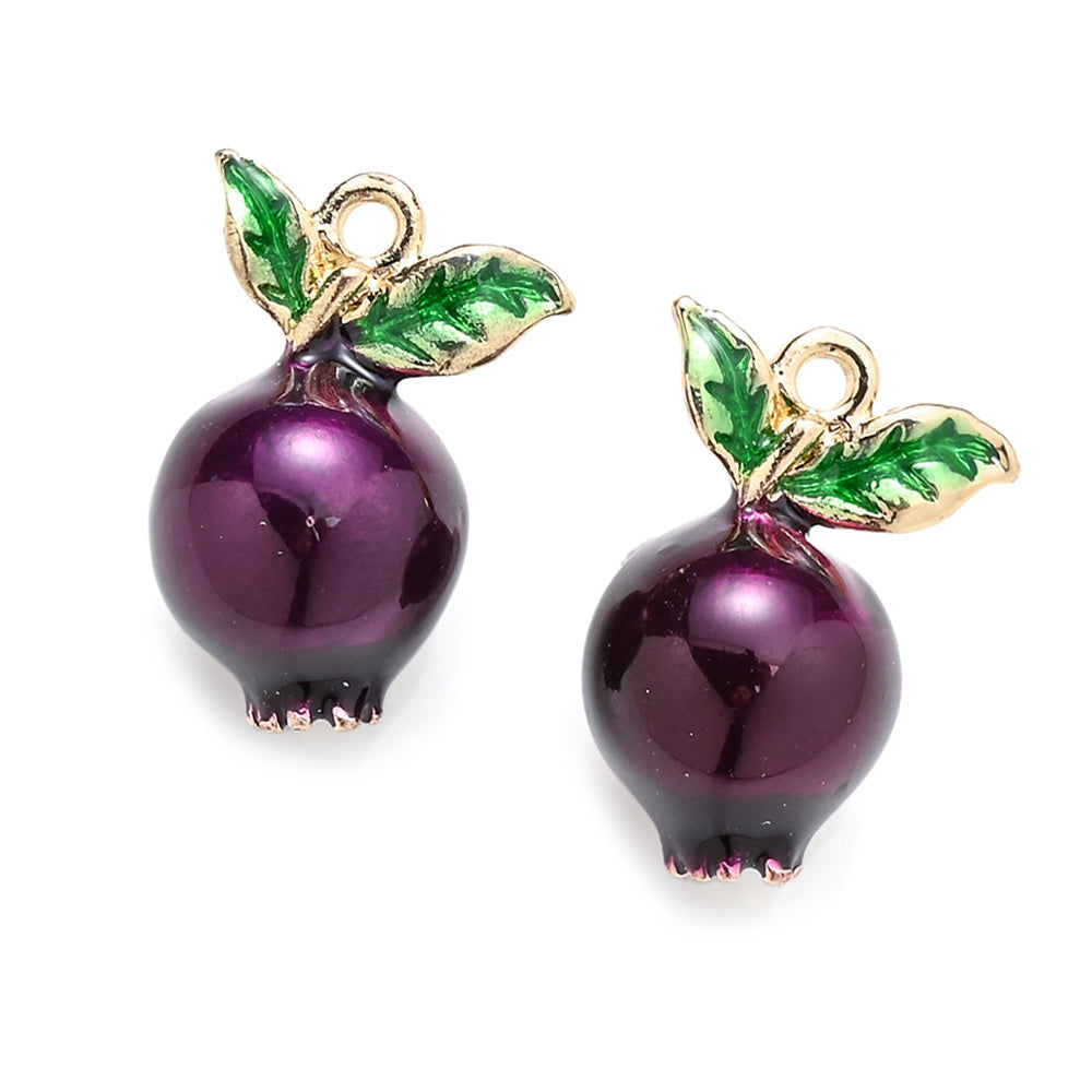 2PCS Fruit Series Alloy Pendant Set