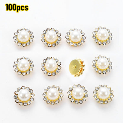 Golden Flower Claw Rhinestone Embellishments