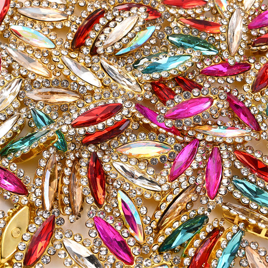 10PCS Multicolor Horse Eye Rhinestone Embellishment Set