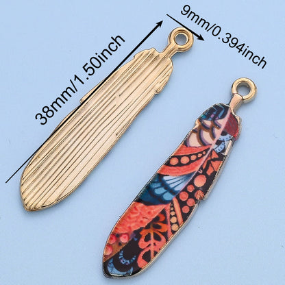 Bohemian Feather Alloy Pendant Charms