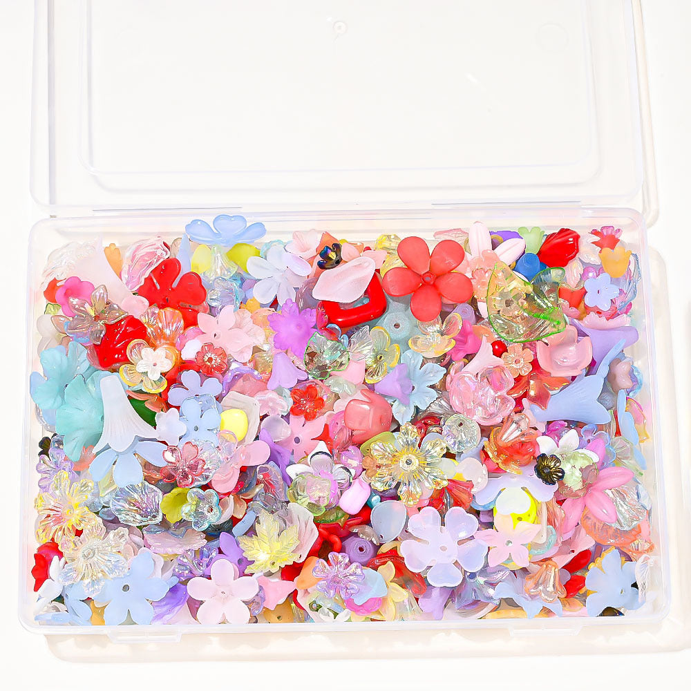 Acrylic Flower Leaf Charms Set