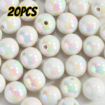 20pcs/set 16mm Shiny AB Color Round Acrylic Focal Beads