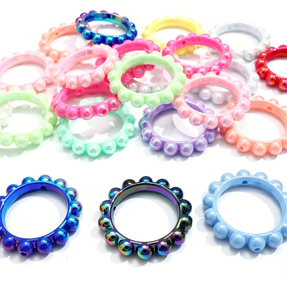 10PCS 42mm Perforated Acrylic Ring Set