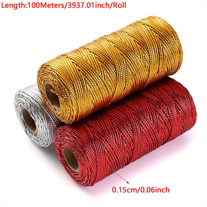 Gold Silver Red Braided Thread