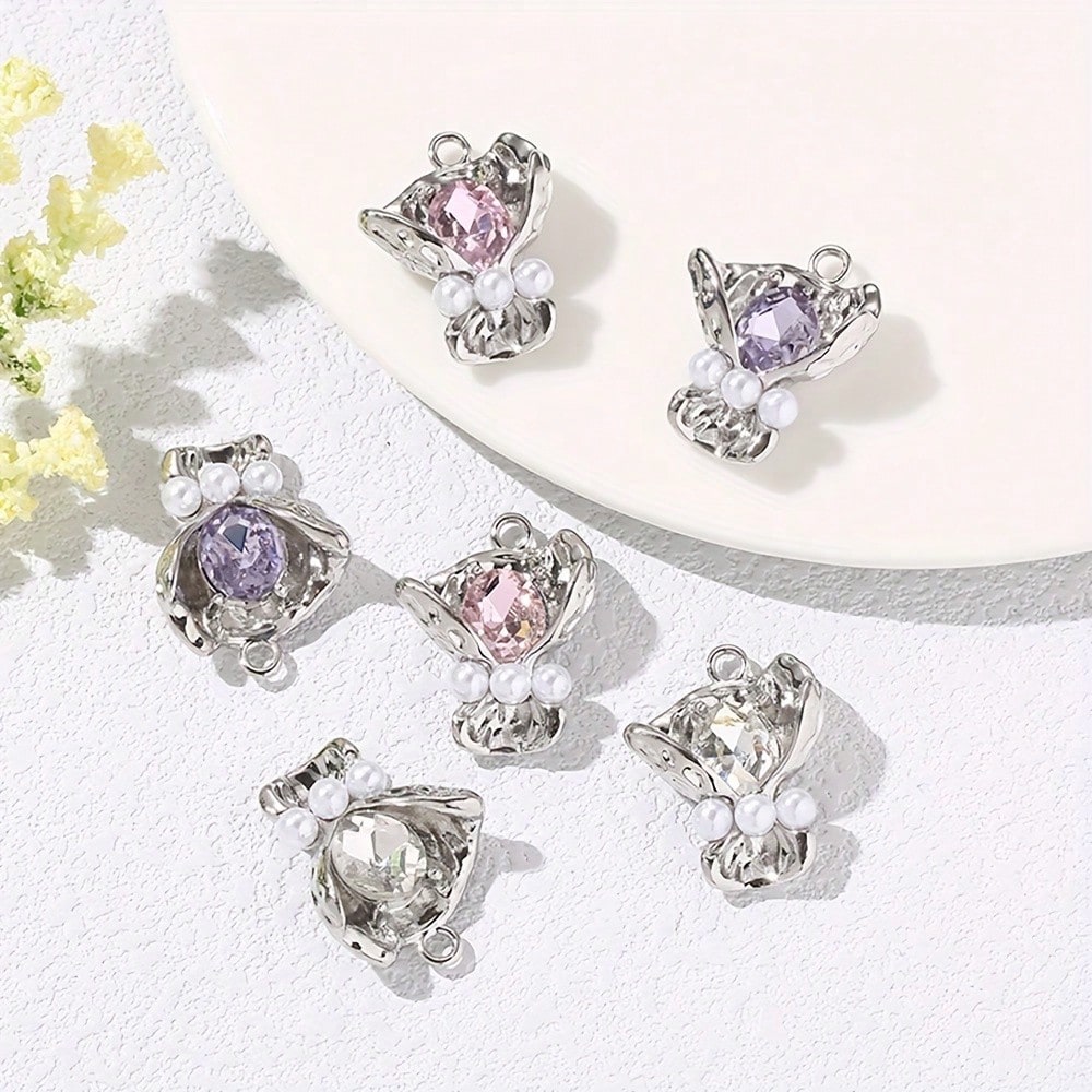 Bouquet Rhinestone Alloy Pendants