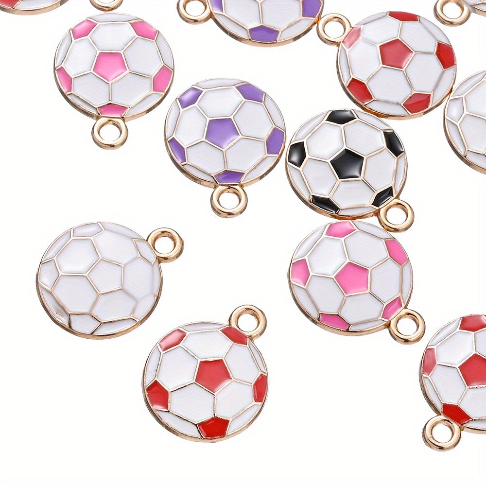 10PCS 13×17mm Colorful Football Acrylic Pendant Set
