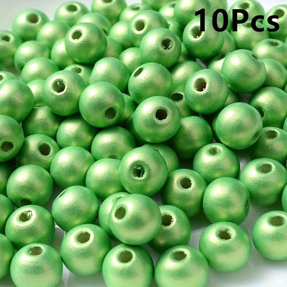 10PCS 16mm Smooth Round Wooden Bead Set