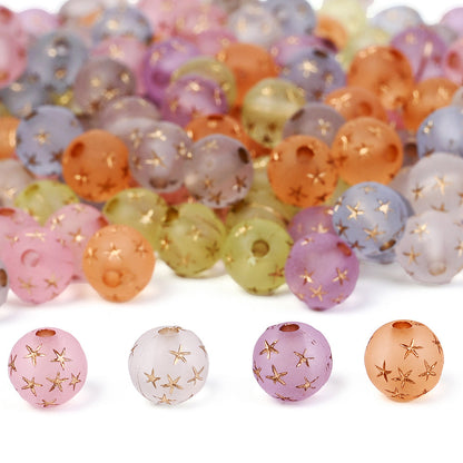 Matte Star Acrylic Spacer Beads