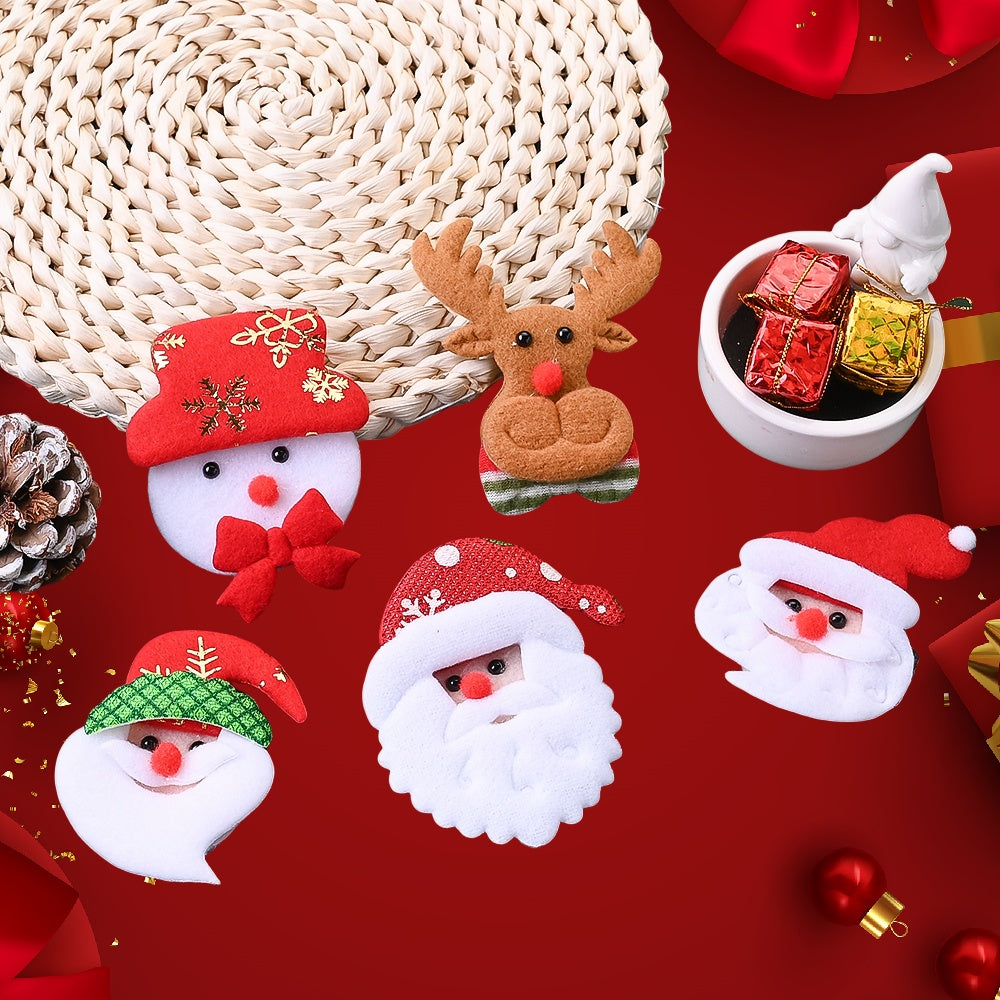 10PCS Christmas Santa Claus & Reindeer Embroidered Patch Set