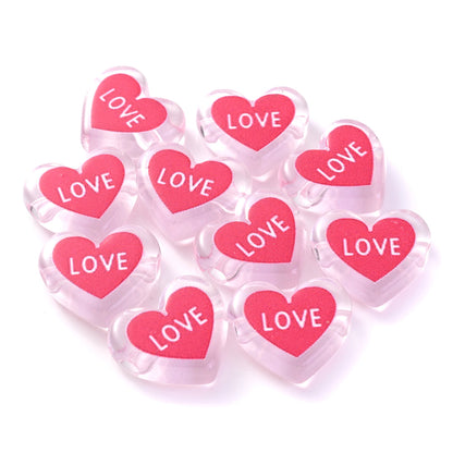 Clear Double Heart Acrylic Beads