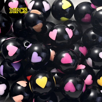 Valentine's Day Star Heart Acrylic Spacer Beads
