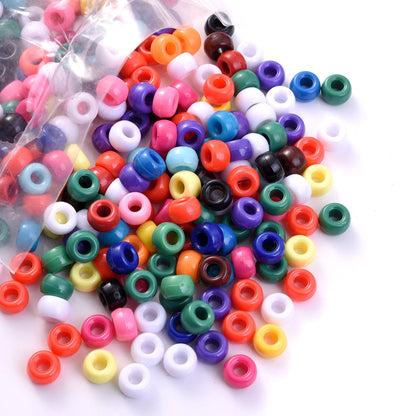 Braided Large Hole Acrylic Pony Beads