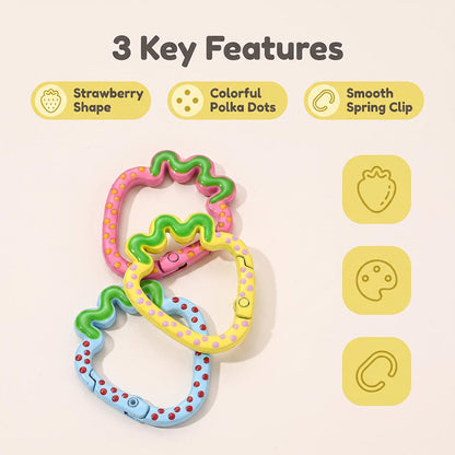 Polka Dot Strawberry Zinc Alloy Key Rings