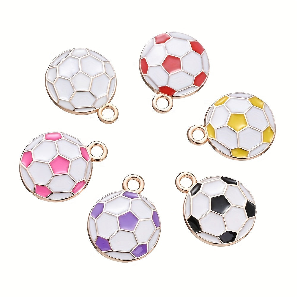 10PCS 13×17mm Colorful Football Acrylic Pendant Set